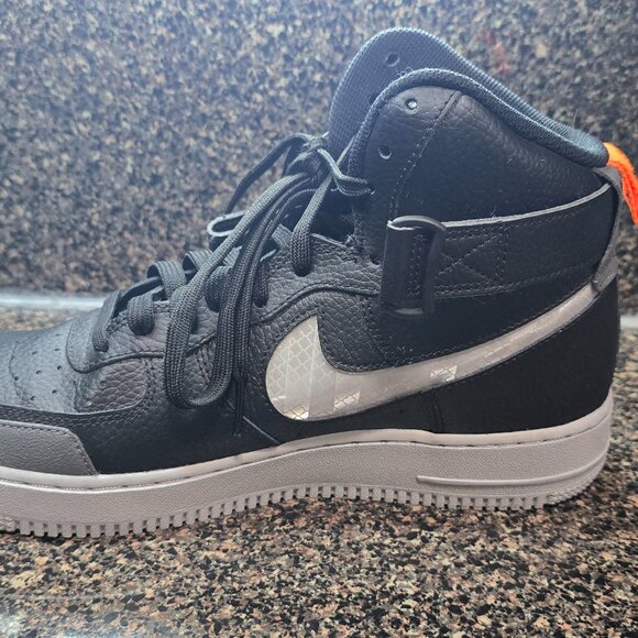 Nike Air Force 1 High Under Construction Black Leather CQ0449-001 Mens Size 9.5 - Picture 13 of 15